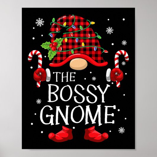 Familie bijpassende groep De Bossy Gnome Kerstmis Poster (Voorkant)