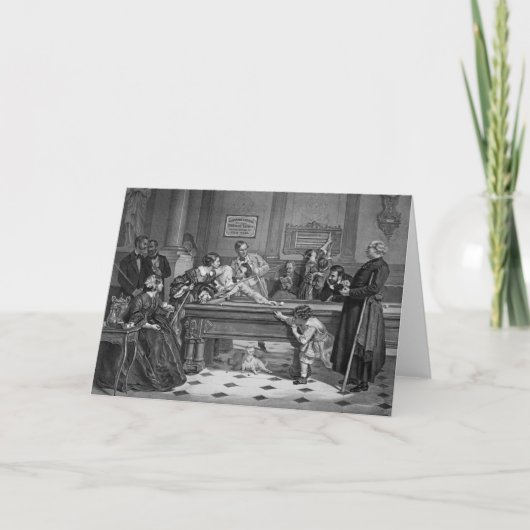 Familie biljart 1891 kaart (Voorkant)