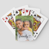 Familie Black Script Aangepaste Foto Pokerkaarten (Achterkant)