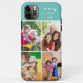 Familie Blauwgroen 4 Aangepast fotocollage Case-Mate iPhone Case (Achterkant)