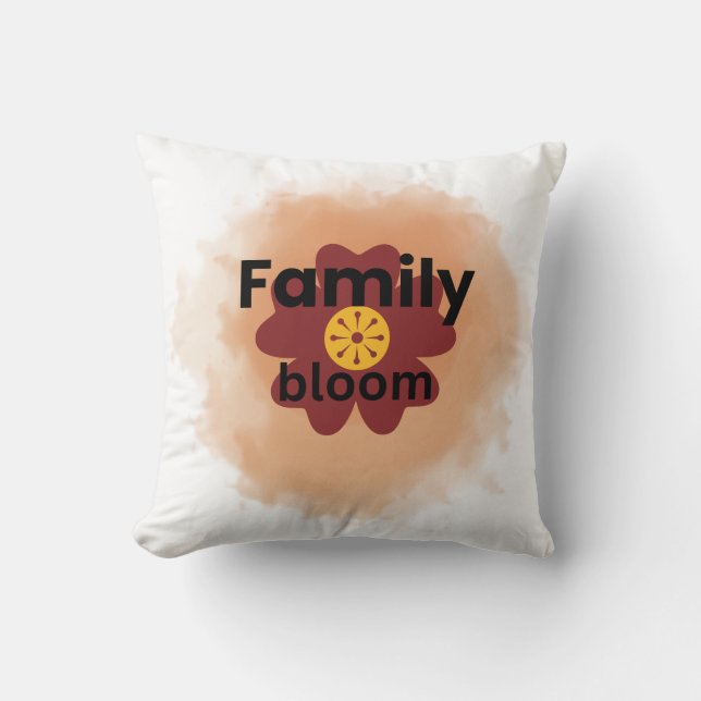 Familie Bloei Waterverf Bloem Kussen - Boho (Voorkant)