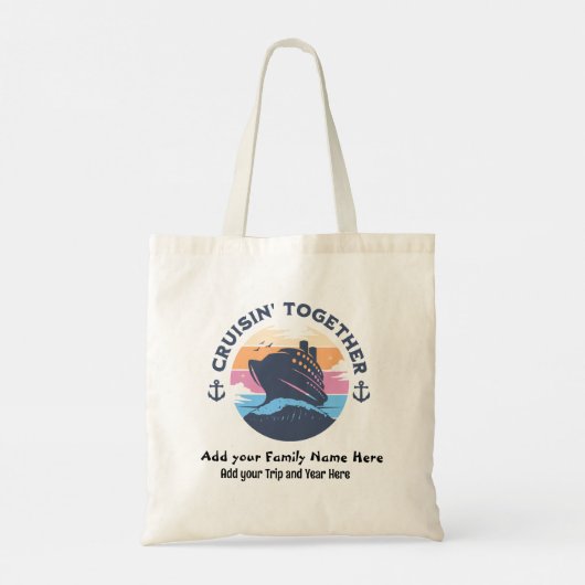 Familie Blues Cruising Samen PERSONALISEREN Tote Bag (Achterkant)