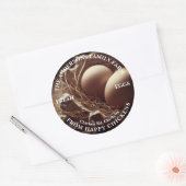 Familie Boerderij Aangepaste Schattigee Eieren Nes Ronde Sticker (Envelop)