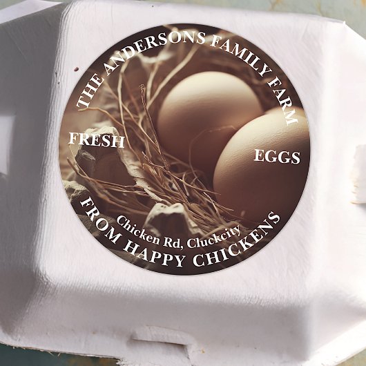 Familie Boerderij Aangepaste Schattigee Eieren Nes Ronde Sticker