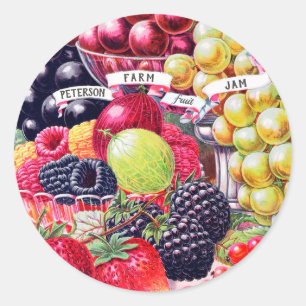Familie Boerderij Berry Fruit Jam Naam Ronde Sticker