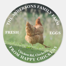 Familie Boerderij Custom Funny Chicken Fotosjabloo Ronde Sticker