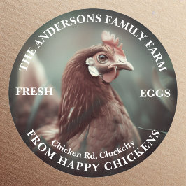 Familie Boerderij Custom Funny Chicken Fotosjabloo Ronde Sticker