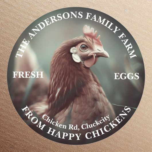 Familie Boerderij Custom Funny Chicken Fotosjabloo Ronde Sticker