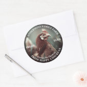 Familie Boerderij Custom Funny Chicken Fotosjabloo Ronde Sticker (Envelop)