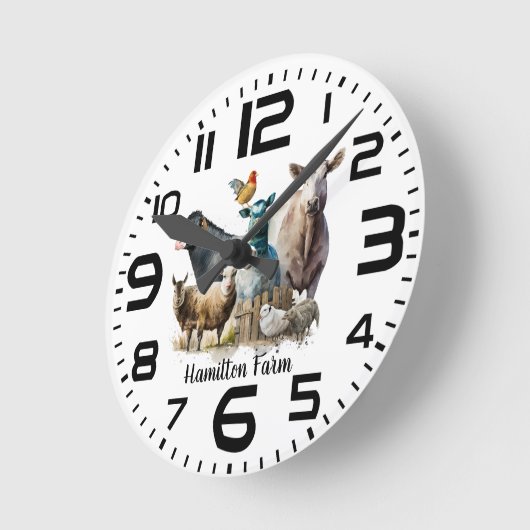 Familie Boerderij Dieren Wandklok (Hoek)