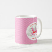  Familie Boerderij Eitjes Rustiek Roze Hen Polka D Koffiemok (Voorkant rechts)