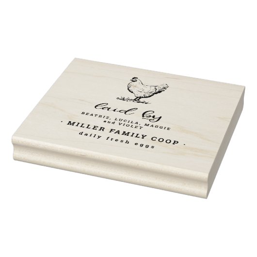 Familie Boerderij gepersonaliseerde eierkartonnen Rubberstempel (Stempel)