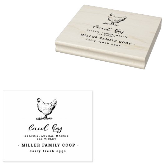 Familie Boerderij  gepersonaliseerde eierkartonnen Rubberstempel (Gestempeld)