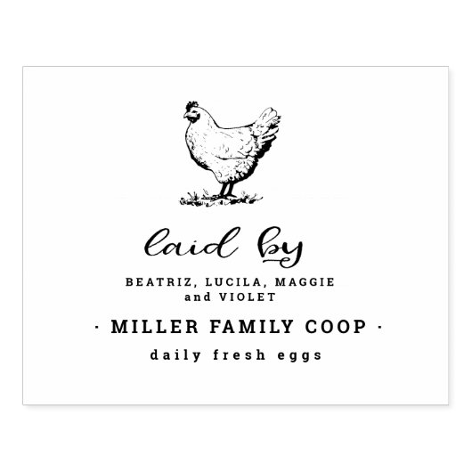 Familie Boerderij  gepersonaliseerde eierkartonnen Rubberstempel (Afrduk)