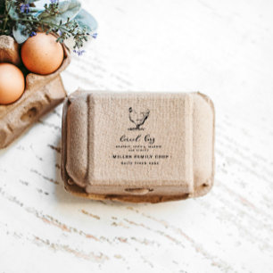 Familie Boerderij  gepersonaliseerde eierkartonnen Rubberstempel