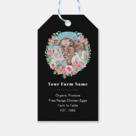 Familie Boerderij Homestead Chicken Koe Market Gar Cadeaulabel