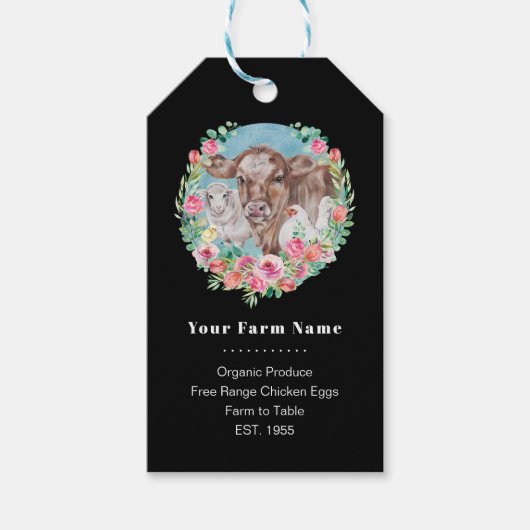 Familie Boerderij Homestead Chicken Koe Market Gar Cadeaulabel (Voorkant)