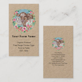Familie Boerderij Homestead Chicken Koe Market Gar Visitekaartje