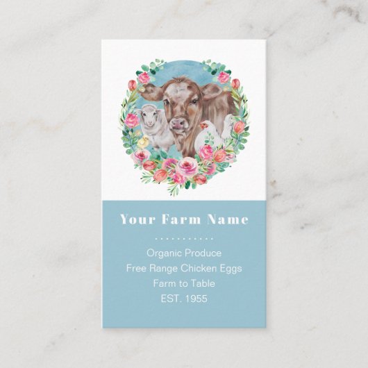 Familie Boerderij Homestead Kippen Kleurblok Visitekaartje (Voorkant)