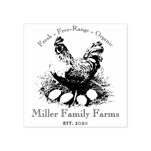  familie Boerderij kip ei karton Rubberstempel (Afrduk)