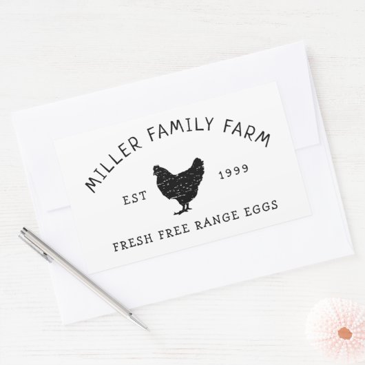 Familie Boerderij Kip Ei Karton Sticker (Envelop)