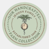 Familie Boerderij produceren label raap op groene  (Voorkant)