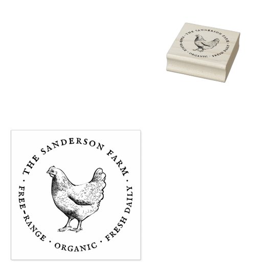  familie Boerderij rustieke eierdoos Rubberstempel (Gestempeld)