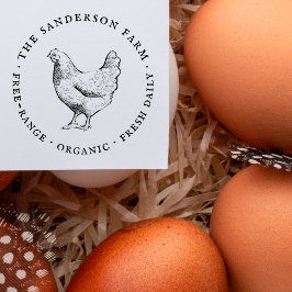 familie Boerderij rustieke eierdoos Rubberstempel