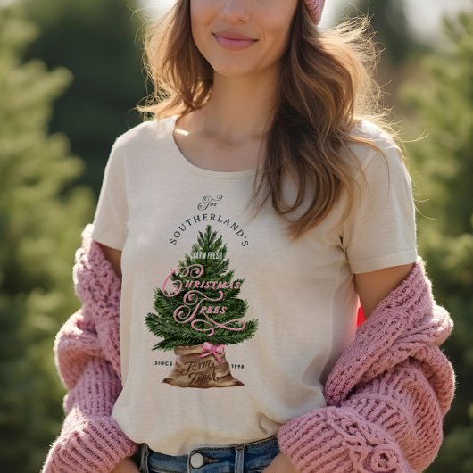 Familie Boerderij Verse Kerstbomen  Retro Tri-Blend Shirt