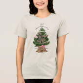 Familie Boerderij Verse Kerstbomen  Retro Tri-Blend Shirt (Voorkant)