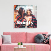 Familie | Boho Text Overlay met Foto Canvas Afdruk (Insitu (Woonkamer))