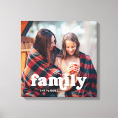 Familie | Boho Text Overlay met Foto Canvas Afdruk (Voorkant)