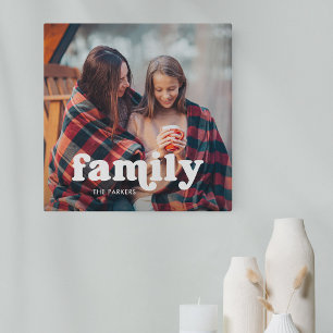 Familie   Boho Text Overlay met Foto Canvas Afdruk