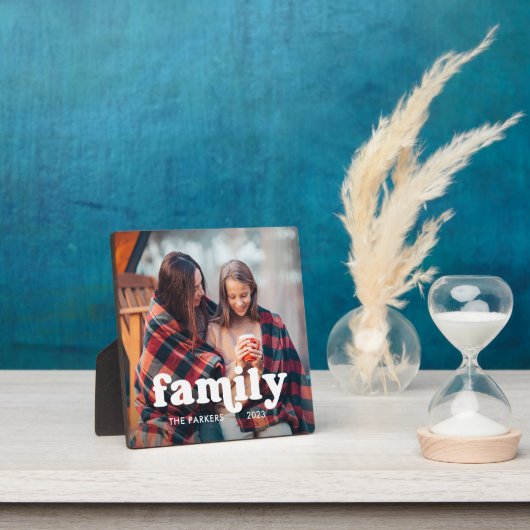 Familie | Boho Text Overlay met jouw foto Fotoplaat (Insitu)