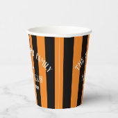Familie Boo Crew Sinaasappel Black Stripe Hallowee Papieren Bekers (Rechts)