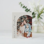Familie boog foto kerst briefkaart (Staand voorkant)