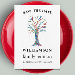 Familie Boom Familie Reünie Save The Date Kaart<br><div class="desc">Deze eenvoudige en stijlvolle Family Reunion Save The Date Kaart is versierd met een kleurrijke mozaïek stamboom. Gemakkelijk aan te passen. Gebruik het ontwerpgereedschap om de tekstgrootte, -stijl of -kleur te wijzigen. Omdat we ons kunstwerk creëer, zult u dit exacte afbeelding van andere ontwerpers niet vinden. Origineel mozaïek © Michele...</div>