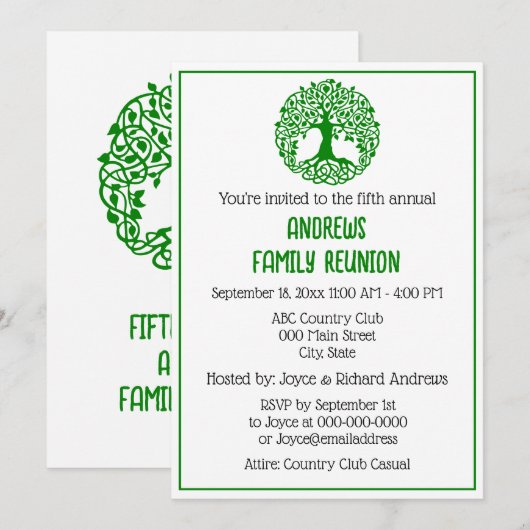 Familie Boom Familie Reünie Viering #2 Kaart (Voorkant / Achterkant)