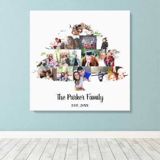 Familie Boom foto Collage Canvas Afdruk (Insitu (Houten vloer))