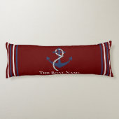 Familie Bootnaam Anker Touw Nautische Bourgogne Lichaamskussen (Achterkant)