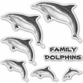 FAMILIE BOTTLENOSE DOLPHINS STICKER (Voorkant)