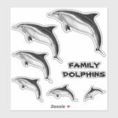 FAMILIE BOTTLENOSE DOLPHINS STICKER (Vel)