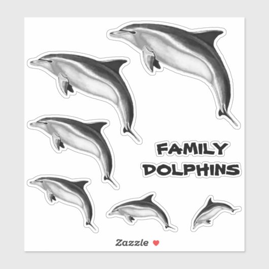 FAMILIE BOTTLENOSE DOLPHINS STICKER (Vel)