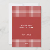 Familie Bourgogne Tartan Monogram Feestdagenkaart (Achterkant)