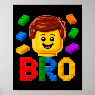 Familie broer hoofd bouwer gebouw baksteen poster