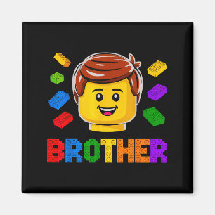 Familie Broer Meester Bouwer Bouwsteen Blok Magneet