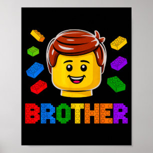 Familie Broer Meester Bouwer Bouwsteen Blok Poster