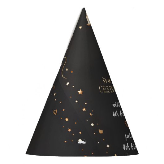 familie broer zwart eenvoudig modern gezamenlijke  feesthoedjes (Links)