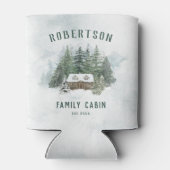 Familie Cabin Forest Pine Trees gepersonaliseerd Blikjeskoeler (Achterkant)