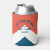 Familie Cabin Gepersonaliseerde Naam Rode Marine R Blikjeskoeler (Blikje Voorkant)